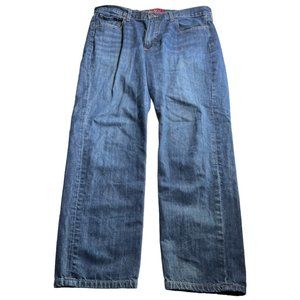 Lucky Brand 211 Original Straight Jeans 36x30 Mens Short Medium Wash Blue Denim